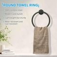 thumbnail image 5 of RUseeN Bath Towel Ring, Bathroom Hardware Accessories, Thicken 304 Stainless Steel Hand Towel Holder for Bathroom, Modern Round Towel Hanger Wall Mounted (Black, 2 Pack), 5 of 7