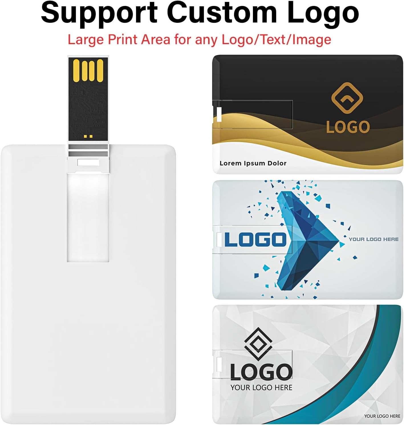 USB Flash Drive 4GB 10 Pack, Credit Card USB 2.0 Thumb Drive Bank Card Shape Memory Stick Credit USB Drives Bulk USB 4GB 10 PCS (White Card)