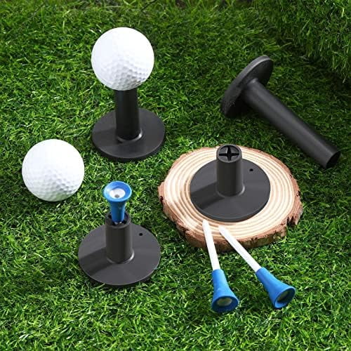 RibRave 12 Pieces Golf Range Tees Set Rubber Golf Tees for Mats Driving Range 6 Pieces for Practice Mat Mixed Size