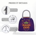 thumbnail image 4 of Easygdp Mardi Gras2 Bolsa de Almuerzo Insulada Grande, Forro de Aluminio, Diseño Espacioso, a Prueba de Fugas, Ideal para Trabajo, Picnics, Viajes y Actividades al Aire Libre, 4 of 6