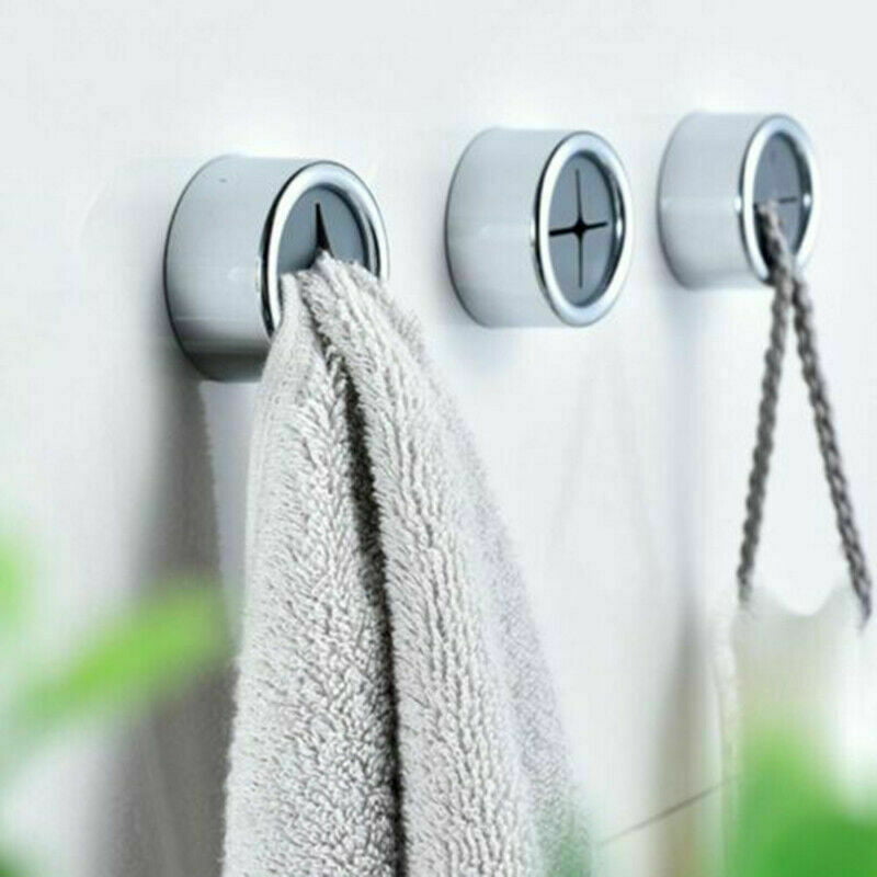 Fast Push In Tea Towel Holder Grip Hook  Self Adhesive Kitchen Cloth Clip ABS 