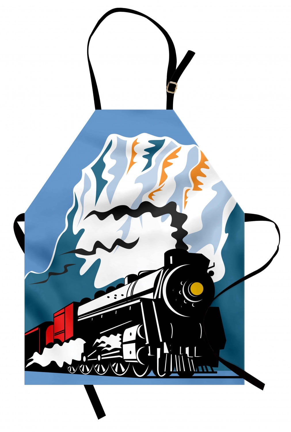 Train Apron, Retro Inspired Illustration of Vaporous Vehicle and ...