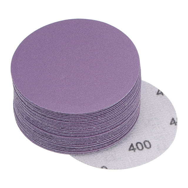 Unique Bargains 30 Pack 3-Inch Purple Sanding Discs 400 Grits Hook & Loop Professional Aluminum Oxide Sandpaper