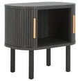 thumbnail image 2 of SAFAVIEH Tealla Contemporary Tambour Door Nightstand,Distressed Black/Gold, 2 of 11