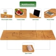 thumbnail image 4 of Teak Bathtub Tray, Wooden Bath Caddy for Bathtub, Bath Tub Wood Table for Tub, 4 of 10