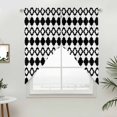 thumbnail image 2 of Swag Valance Curtains for Windows, Bohemia Light Filtering Kitchen Curtains with Rod Pocket, Retro Abstract Geometric Pattern Boho Black Window Treatment Valances for Living Room, 36x45 - 2 PCS, 2 of 9