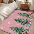 thumbnail image 4 of 3'x5' Area Rugs, Pink Tree Christmas Indoor Outdoor Area Rug for Living Room Bedroom, Xmas Snowflake Watercolor Washable Bathroom Rugs Kitchen Floor Carpet Mats Home Decor Aesthetic, 4 of 8
