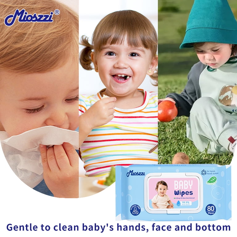 Mioszzi Pure Water Baby Wipes for Sensitive Skin, Plant-Based