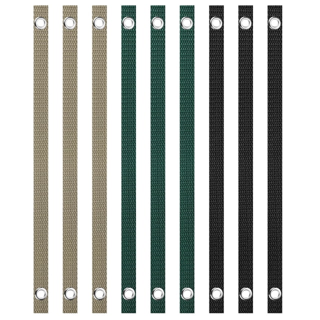 Uxcell 31.5 Inch Tree Straps for Staking, 9 Pack Tree Support Straps with Grommets, Black, Green, Tan