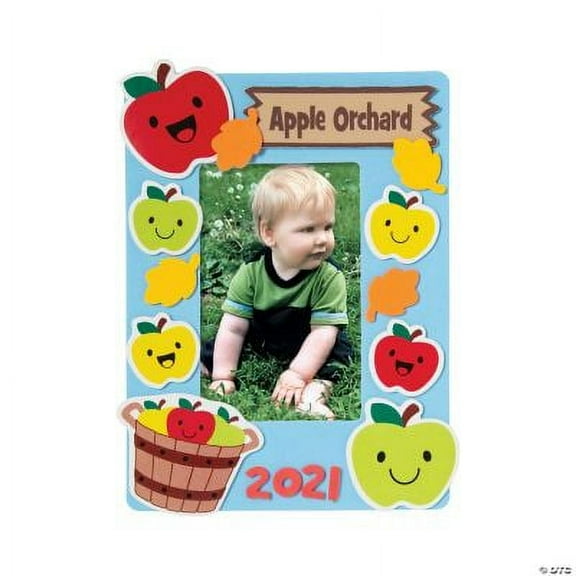 Apple Orchard Picture Frame Magnet Craft Kit - Makes 12, Fall, Craft Kits, 12 Pcs