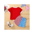 thumbnail image 3 of Kiapeise Newborn Baby Girl 4th of July Outfit Sets Short Sleeve American Flag Tee Shirt Tops Shorts Independence Day Clothes, 3 of 9