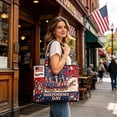 thumbnail image 5 of Quilted Tote Bag Patriotic Stars and Stripes Shoulder Handbag 1776-2026 USA 250th Anniversary Spacious Tote for Daily Use Shopping Work 4th of July Independence Day Events, 5 of 5
