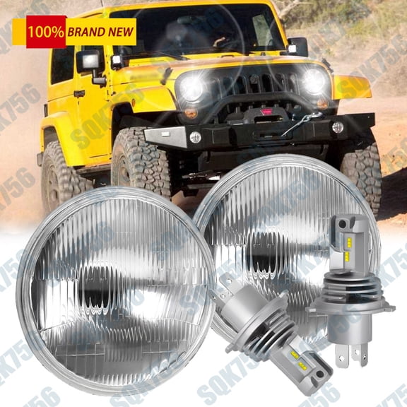 7" Inch LED Headlights Round for Jeep Wrangler JK LJ TJ CJ Sahara Sport Rubicon