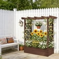 thumbnail image 6 of Ktaxon 43.3in Raised Garden Bed with Arched Pergola, Elevated Carbonized Wood Planter for Patio & Backyard, 6 of 9