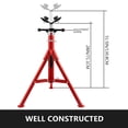 thumbnail image 6 of VEVOR 1300LB Pipe Jack Stand, Adjustable 28-52" Height, 2-Ball Transfer V-Head, 6mm Thick, Folding Legs, 1107S-Type, Ideal for Welding, 6 of 12