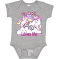 thumbnail image 3 of Inktastic My Aunt Loves Me Unicorn Girls Baby Bodysuit, 3 of 5