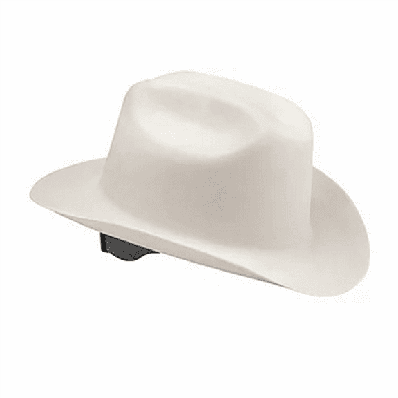 Jackson Safety Hard Hat - Western Outlaw Series - Full Brim Cowboy Hat - White