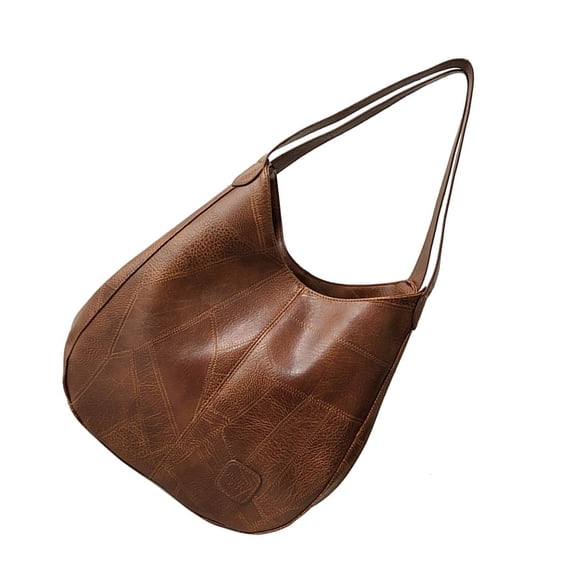 1pc Fashion Women Handbag Large Capacity Shoulder Bag Casual Tote Bag PU Storage Bag for School Shopping Light Brown