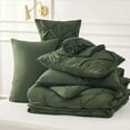 thumbnail image 4 of U by Bedsure Full Size Comforter Sets - Bedding Sets Full 7 Pieces, Bed in a Bag Olive Green Bed Sets with Comforter, Sheets, Pillowcases & Shams, Olive Green, 4 of 8