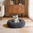 thumbnail image 2 of Donut Dog Bed Small, Machine Washable Round Pet Bed for Dogs and Cats, Calming Donut Cat Bed, Plush Fabric, Non-slip Bottom, Gray, 20"x20"x7", 2 of 9