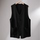 thumbnail image 1 of pstuiky Camisetas sin mangas para hombre, Camisa informal de verano para hombre, color liso, sin mangas, con botones y cuello en V Chaleco de hombre l, 1 of 3
