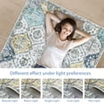 thumbnail image 5 of Aoile Washable Area Rugs 10' x 13', Moroccan Trellis Rug Non-slip Stain Resistant Accent Rug Vintage Distressed Floral Floor Cover Carpet for Dining Room Office Entry Rug, Blue/Yellow, 5 of 8