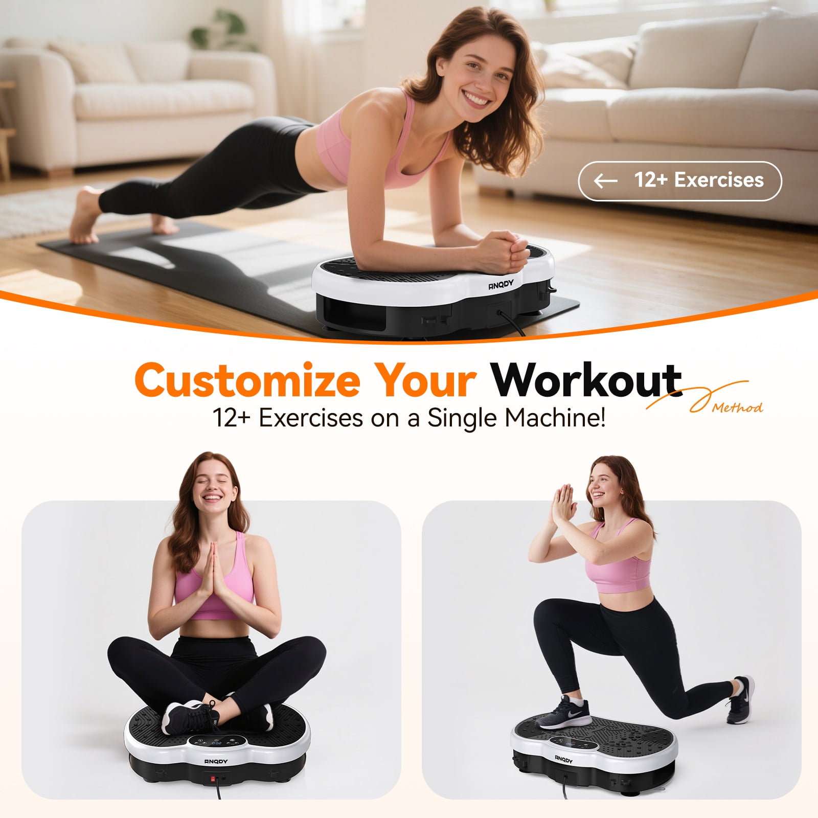 Anqdy Vibration Plate Exercise Machine Wellness-Focused Weight Loss Full Body Workout Home Platform