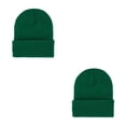 thumbnail image 2 of Minnieouse Gorros de la gorrita tejida Gorros de punto Skullcap Color caramelo Sombrero multifuncional Esquí casual Accesorios para el cabello Verde hierba Pasto verde 2piezas, 2 of 6