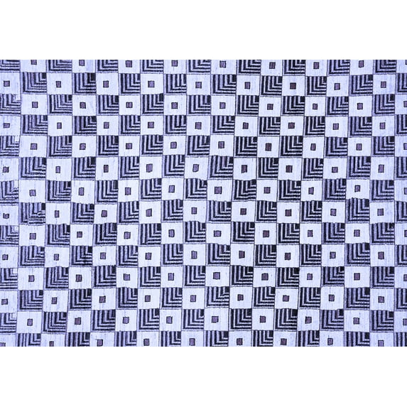 Ahgly Company Indoor Rectangle Checkered Blue Modern Area Rugs, 5' x 8'
