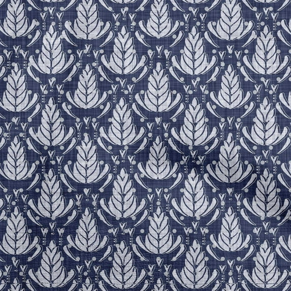 oneOone Velvet Blue Fabric Asian Dabu Print Craft Projects Decor Fabric Printed By The Yard 58 Inch Wide