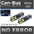 thumbnail image 2 of ICBEAMER 2 PAIRS CANBUS No Error T10 168 w5w 6 LED SMD White License Plate Parking Bulbs, 2 of 8