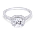 thumbnail image 2 of AFFY 1CT Moissanite Diamond Halo Engagement Ring Cathedral Set in 14K White Gold-6, 2 of 6