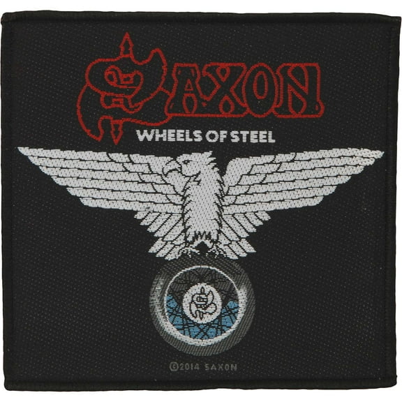 Saxon Men's Wheels Of Steel Woven Patch Black