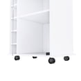 thumbnail image 4 of White Bar Cart with Four Locking Wheels and Metal Rail / Enhances Dining Room Utility, 4 of 5
