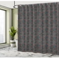 thumbnail image 4 of Ambesonne Ethnic Shower Curtain, Bohemian Square Formations, 69"Wx70"L, Dark Taupe and Multicolor, 4 of 4