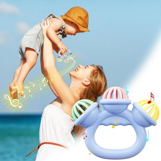Sonajero sensorial, juguete para bebés, sonajeros y mordedores, juguetes de mano, campanillas, juguetes sensoriales multifuncionales para recién nacidos.