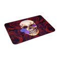 thumbnail image 2 of XMXT Non-Slip Polyester Bathroom Rugs Kitchen Door Mat, Aged Floral Skull Print Machine Washable Bath Mats Rug for Kitchen Shower Bathtub Decor, 15.7 x 23.6 inches, 2 of 9