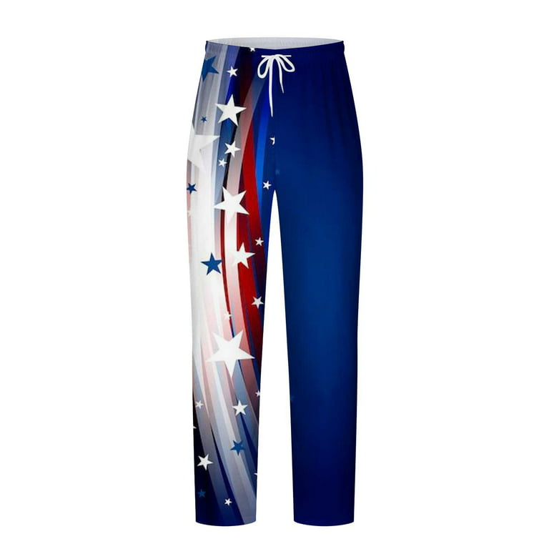 pbnbp Capri Pants for Women Summer Casual American Flag Elastic
