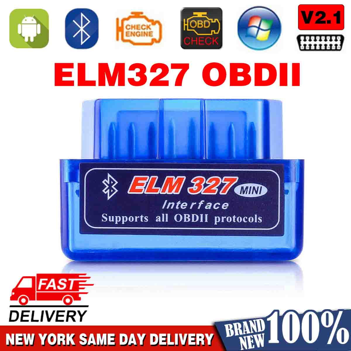 ELM327 V2.1 ODB2 ODB-II Wireless Bluetooth Car Auto Diagnostic Scan Scanner HM01 