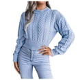 thumbnail image 1 of Gibobby Suéter mujer, Suéter de Cuello Redondo súper Suave para Mujer Suéter para Mujer(Azul,G), 1 of 5