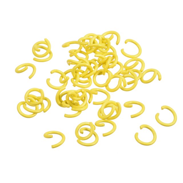 Unique Bargains Open Jump Rings, 8mm Colorful O-ring Connectors for DIY Crafts Jewelry Making, Carbon Steel, Yellow, 200Pack