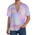 thumbnail image 3 of Gaeub Fish Scale1 Men's Lapel Short Sleeve Shirt, Relaxed Fit Shirt, Soft and Breathable for Outdoors Party Travel - 3X-Large, 3 of 7