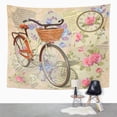 thumbnail image 2 of UFAEZU Bicycle Vintage with Roses Birds and Bicycle Wall Art Hanging Tapestry Home Decor for Living Room Bedroom Dorm 60x80 inch, 2 of 2