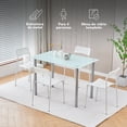 thumbnail image 2 of Juego De Comedor Mesa 4 Sillas Rectangular De Cristal 4 Personas Elegante Kingshouse blanco 5, 2 of 8
