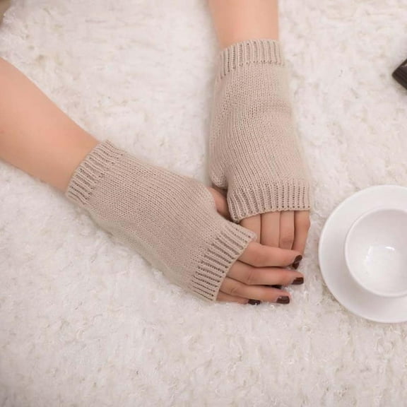 Fewfanhot Women's Thermal Touchscreen Fingerless Gloves - Stretch Knit Winter Design with Insulated Lining for Cold Weather Protection