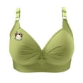 thumbnail image 6 of LNWUY Push up Bras for Women Plus Size Comfortable Printing Gathered Front Closure Bras Full Coverage No Underwire Everyday Bra Green XXXXL, 6 of 8