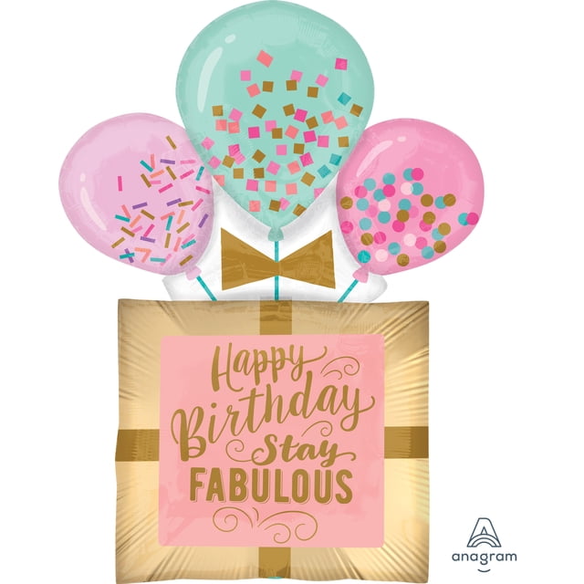 Fabulous Birthday Gift - Extra-Large Foil Balloon - Superior Float Time & Seals Itself!