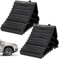 thumbnail image 1 of 2 piezas de almohadillas triangulares de plástico universales para control de tope de neumáticos, color negro, herramientas antisuciedad para coche y camión., 1 of 7