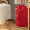 thumbnail image 5 of Hovmgk Non Woven Fabric Storage Bag, Cylindrical Drawstring Bag for Quilts, Bedding & Garments, Lightweight and Foldable Storage Organizer for Clothes and Household Items, Red/Gray/Green/Khaki, 5 of 6