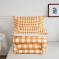 thumbnail image 5 of Manfei Vintage Grid Full Size Comforter Sets,Modern Check Bedding Comforter Set,Orange,Reversible,3 Pieces,1 Comforter and 2 Pillowcases,3 Pieces,1 Comforter and 2 Pillowcases, 5 of 7
